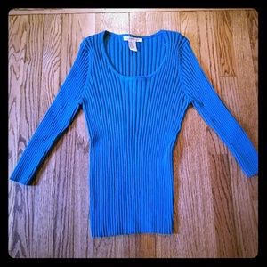 Scoop neck Turquoise Blue Sweater